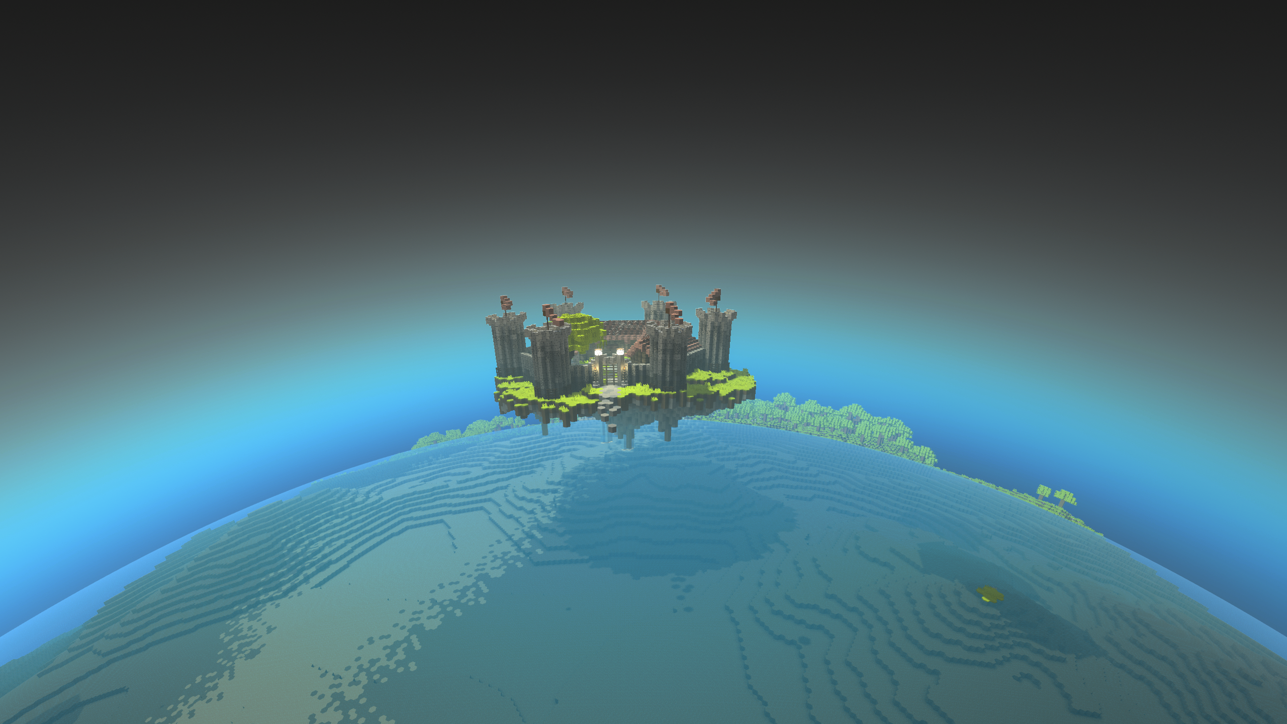 Floating Castle An image of PlanetSmith. title: Floating Castle, description: Castle hovering in the air on a tiny world